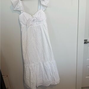 White Eyelet Sundress with Ruffle Straps